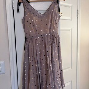 Yoana Baraschi Gray Polka Dot Midi Dress